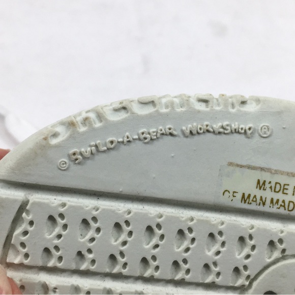 Build A Bear Skechers Shoes White Faux Leather Glitter Heart Charm - Picture 6 of 8